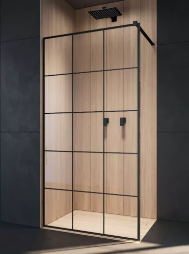 Walk-in, Radaway Modo New Black II Factory Walk-in fekete zuhanyfal 95 átlátszó