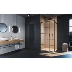   Walk-in, Radaway Modo New Black II Factory Walk-in fekete zuhanyfal 100 átlátszó