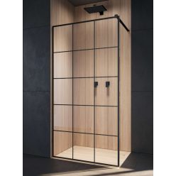   Walk-in, Radaway Modo New Black II Factory Walk-in fekete zuhanyfal 115 átlátszó