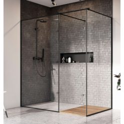   Walk-in, Radaway Modo New Black III Frame Walk-in fekete zuhanyfal 90x140 átlátszó