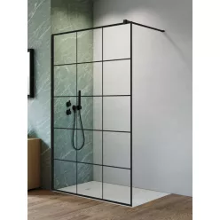   Walk-in, Radaway Nes Black Walk-in II Factory fekete zuhanyfal 100 átlátszó