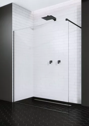 Walk-in, Radaway Modo New Black II Walk-in fekete zuhanyfal 115 átlátszó