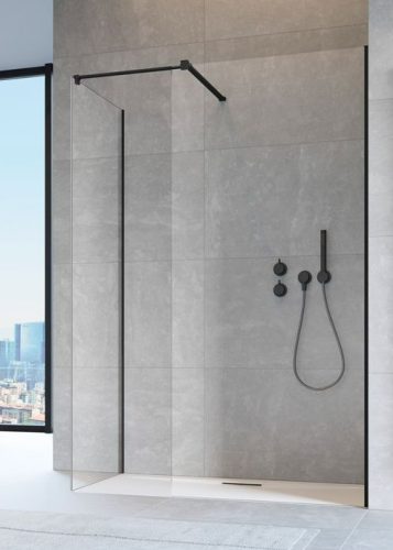 Walk-in, Radaway Modo New Black III Walk-in fekete zuhanyfal 90x140 átlátszó