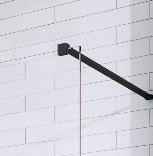 Walk-in, Radaway Modo New Black II Walk-in fekete zuhanyfal törölközőtartóval 135 átlátszó
