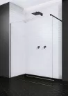 Walk-in, Radaway Modo New Black II Walk-in fekete zuhanyfal törölközőtartóval 145 átlátszó