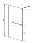 Walk-in, Radaway Modo New Black II Walk-in fekete zuhanyfal törölközőtartóval 145 átlátszó