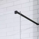 Walk-in, Radaway Modo New Black II Walk-in fekete zuhanyfal törölközőtartóval 145 átlátszó