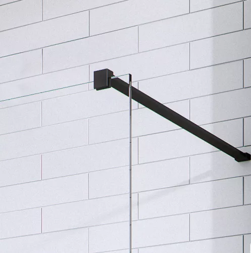 Walk-in, Radaway Modo New Black II Walk-in fekete zuhanyfal törölközőtartóval 145 átlátszó
