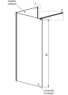 Walk-in, Radaway Modo New Black IV Walk-in fekete zuhanyfal 90x95 átlátszó