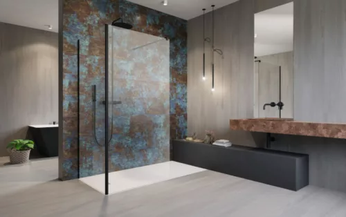 Walk-in, Radaway Modo New Black IV Walk-in fekete zuhanyfal 120x90 átlátszó
