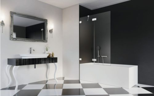 Kádparaván, Radaway Essenza Pro White PND II fehér kádparaván 100 átlátszó balos