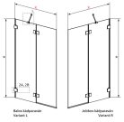 Kádparaván, Radaway Essenza Pro White PND II fehér kádparaván 110 átlátszó balos