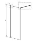 Walk-in, Radaway Modo New Gold II Walk-in arany zuhanyfal 65 átlátszó