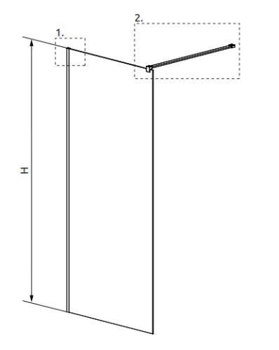 Walk-in, Radaway Modo New White II Walk-in fehér zuhanyfal 80 átlátszó