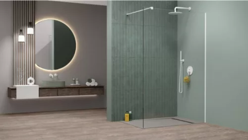 Walk-in, Radaway Modo New White II Walk-in fehér zuhanyfal 115 átlátszó
