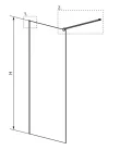 Walk-in, Radaway Modo New White II Walk-in fehér zuhanyfal 125 átlátszó