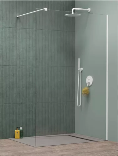 Walk-in, Radaway Modo New White II Walk-in fehér zuhanyfal 150 átlátszó