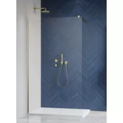   Walk-in, Radaway Modo New Brushed Gold II Walk-in szálcsiszolt arany zuhanyfal 105 átlátszó