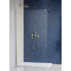   Walk-in, Radaway Modo New Brushed Gold II Walk-in szálcsiszolt arany zuhanyfal 155 átlátszó