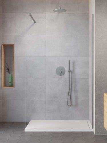 Walk-in, Radaway Modo New Brushed Nickel II Walk-in szálcsiszolt króm zuhanyfal 65 átlátszó