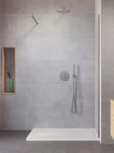 Walk-in, Radaway Modo New Brushed Nickel II Walk-in szálcsiszolt króm zuhanyfal 100 átlátszó