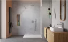 Walk-in, Radaway Modo New Brushed Nickel II Walk-in szálcsiszolt króm zuhanyfal 125 átlátszó