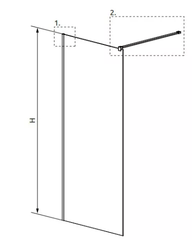 Walk-in, Radaway Modo New Brushed Nickel II Walk-in szálcsiszolt króm zuhanyfal 150 átlátszó