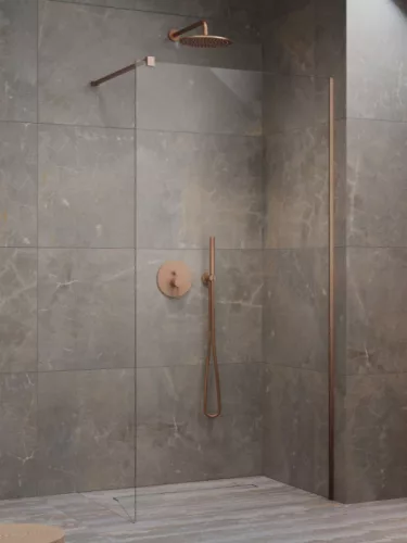 Walk-in, Radaway Modo New Brushed Copper II Walk-in szálcsiszolt réz zuhanyfal 75 átlátszó