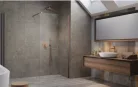 Walk-in, Radaway Modo New Brushed Copper II Walk-in szálcsiszolt réz zuhanyfal 75 átlátszó