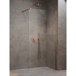   Walk-in, Radaway Modo New Brushed Copper II Walk-in szálcsiszolt réz zuhanyfal 110 átlátszó