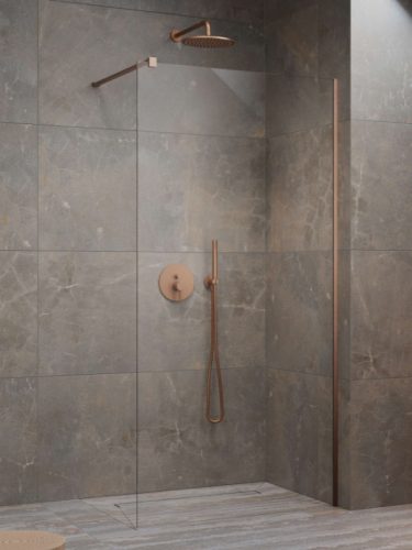 Walk-in, Radaway Modo New Brushed Copper II Walk-in szálcsiszolt réz zuhanyfal 120 átlátszó