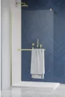 Walk-in, Radaway Modo New Brushed Gold II Walk-in zuhanyfal törölközőtartóval 100 átlátszó