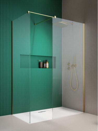 Walk-in, Radaway Modo New Gold III Walk-in arany zuhanyfal 90x140 átlátszó