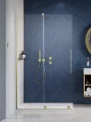 Walk-in, Radaway Furo Brushed Gold Walk-in szálcsiszolt arany zuhanyfal 150 jobbos átlátszó