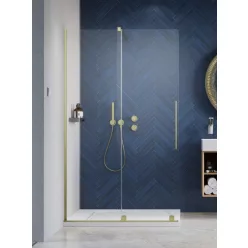   Walk-in, Radaway Furo Brushed Gold Walk-in szálcsiszolt arany zuhanyfal 150 jobbos átlátszó