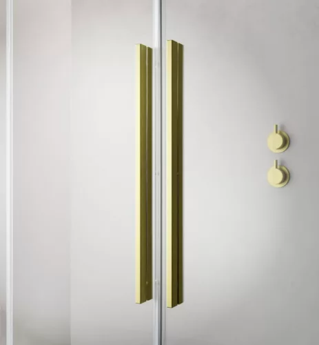 Walk-in, Radaway Furo Brushed Gold Walk-in szálcsiszolt arany zuhanyfal 150 jobbos átlátszó
