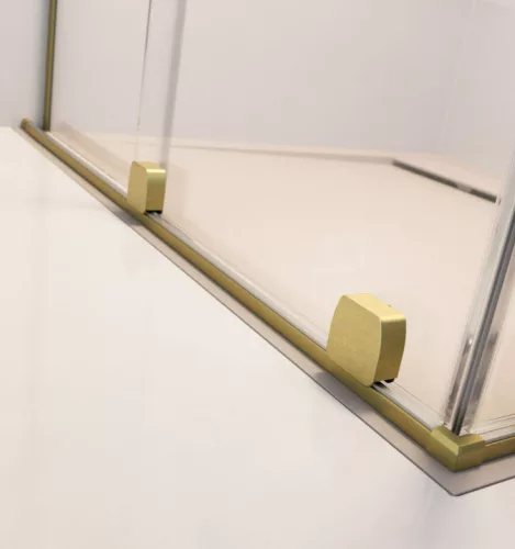 Walk-in, Radaway Furo Brushed Gold Walk-in szálcsiszolt arany zuhanyfal 150 jobbos átlátszó