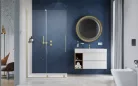 Walk-in, Radaway Furo Brushed Gold Walk-in szálcsiszolt arany zuhanyfal 150 jobbos átlátszó
