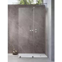   Walk-in, Radaway Furo Brushed Nickel Walk-in szálcsiszolt króm zuhanyfal 130 balos átlátszó