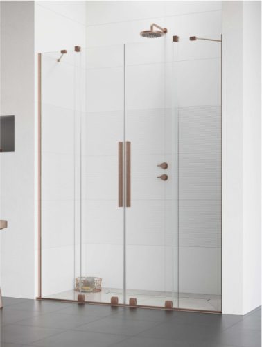 Zuhanyajtó, Radaway Furo Brushed Copper DWD szálcsiszolt réz zuhanyajtó 200 átlátszó