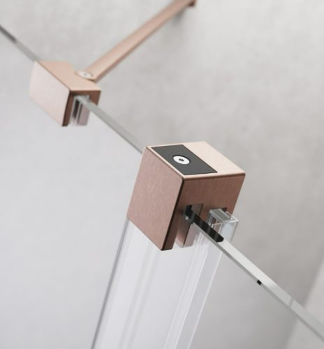 Kádparaván, Radaway Furo Brushed Copper PND II szálcsiszolt réz kádparaván 100 átlátszó jobbos