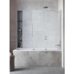   Kádparaván, Radaway Furo Brushed Nickel PND II szálcsiszolt króm kádparaván 170 átlátszó balos