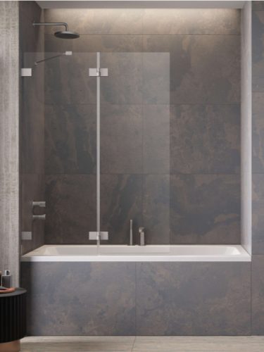 Kádparaván, Radaway Essenza Pro Brushed Nickel PND II szálcsiszolt króm 140 átlátszó balos