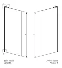 Walk-in, Radaway Modo SL II Walk-in zuhanyfal 85 átlátszó balos