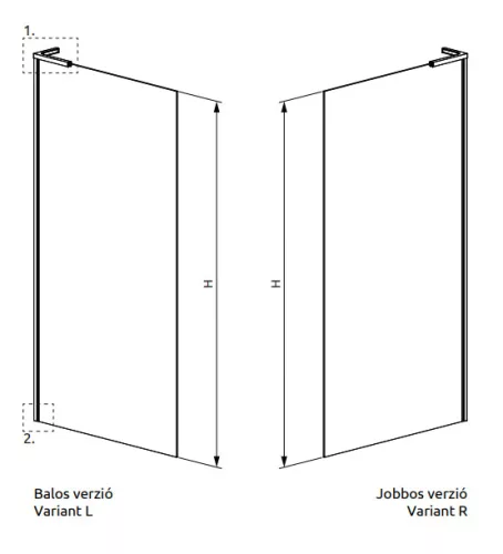Walk-in, Radaway Modo SL II Walk-in zuhanyfal 85 átlátszó balos