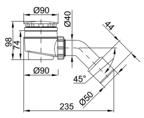 Zuhanytálca szifon, Radaway ST 50 zuhanytálca szifon