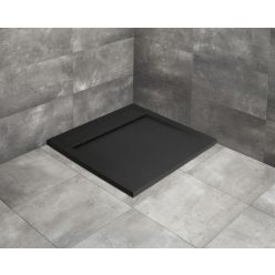   Zuhanytálca, Radaway Teos C szögletes lapos zuhanytálca 100x100 fekete, ajándék szifonnal