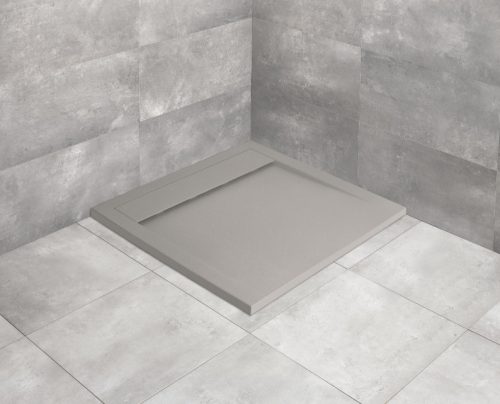 Zuhanytálca, Radaway Teos C szögletes lapos zuhanytálca 80x80 cemento, ajándék szifonnal