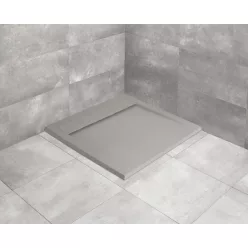   Zuhanytálca, Radaway Teos C szögletes lapos zuhanytálca 90x90 cemento, ajándék szifonnal