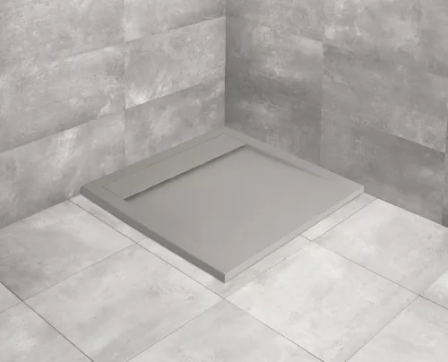 Zuhanytálca, Radaway Teos C szögletes lapos zuhanytálca 100x100 cemento, ajándék szifonnal